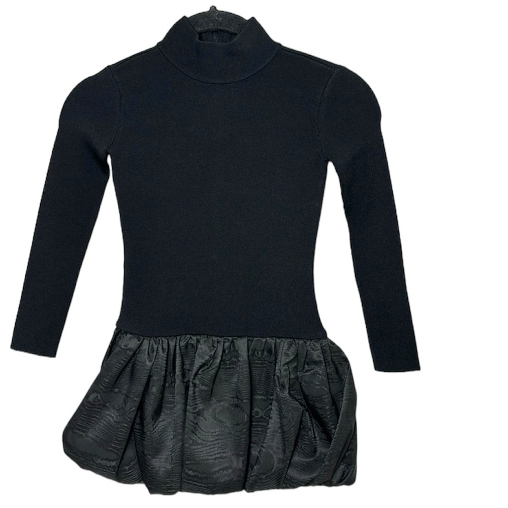 NEW NWT Rachel PARCELL black long sleeve dress peplum bubble hem size 4T